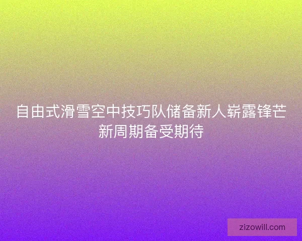 自由式滑雪空中技巧队储备新人崭露锋芒新周期备受期待